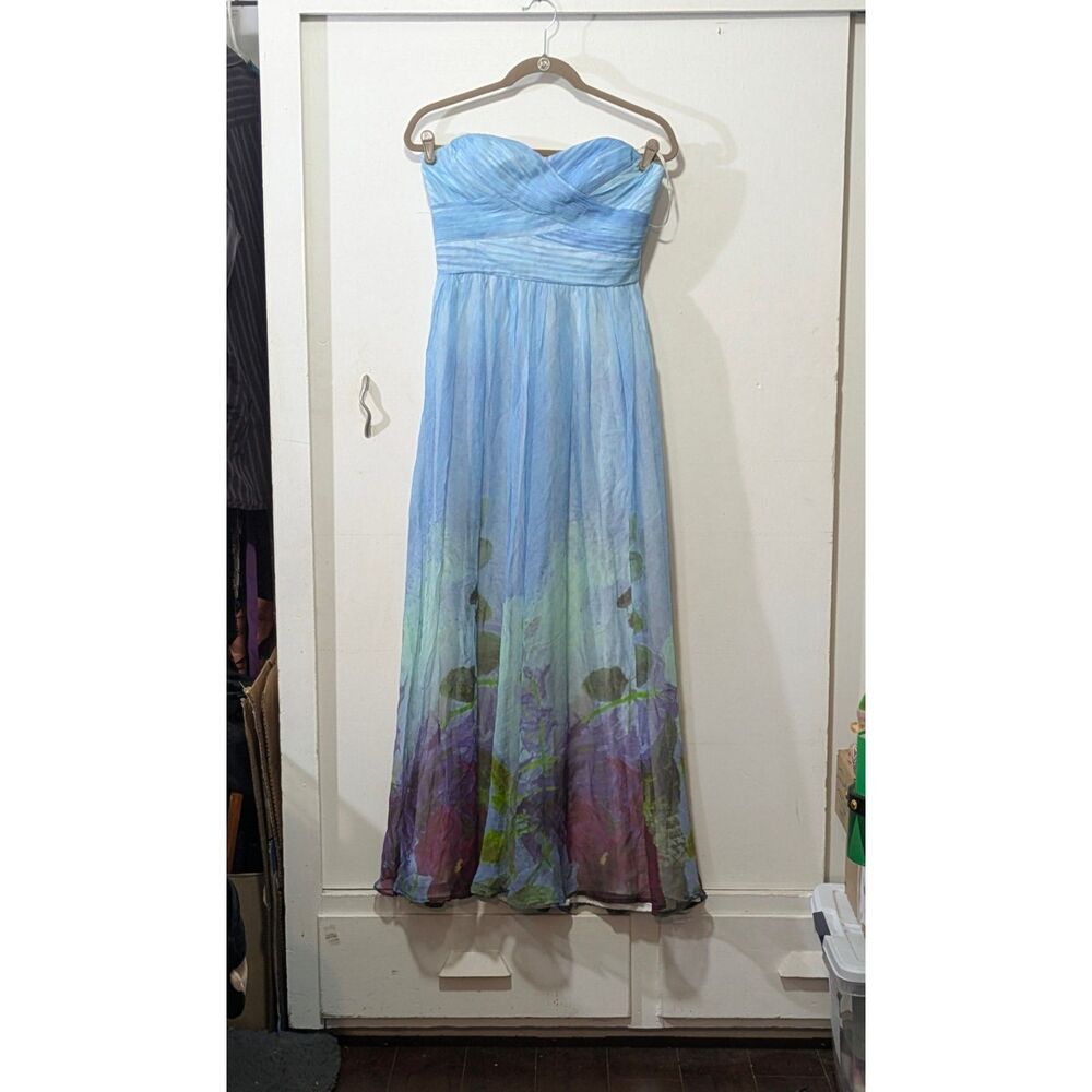 Silk Strapless Full-Length Dress - Aidan Mattox sz. 4